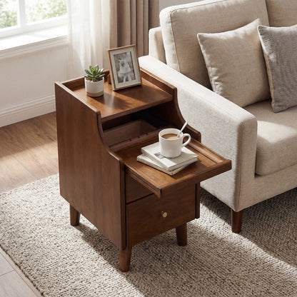 Wood Nightstand With Drawers, Brown Nightstands at Gallery Canada