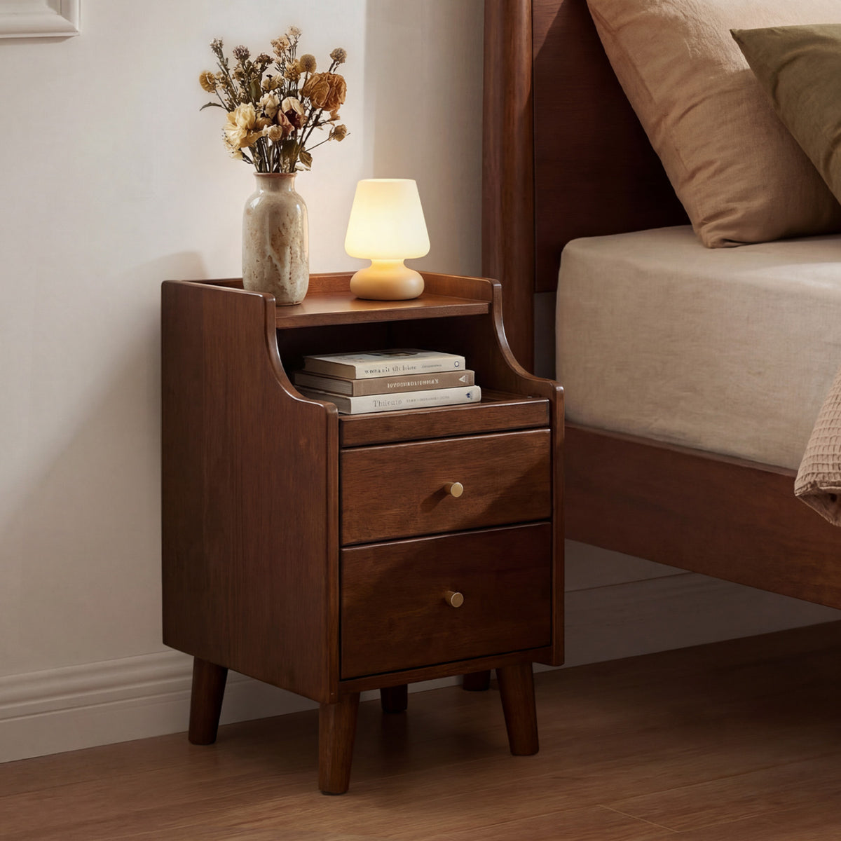 Wood Nightstand With Drawers, Brown Nightstands at Gallery Canada
