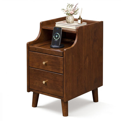 Wood Nightstand With Drawers, Brown Nightstands Brown at Gallery Canada