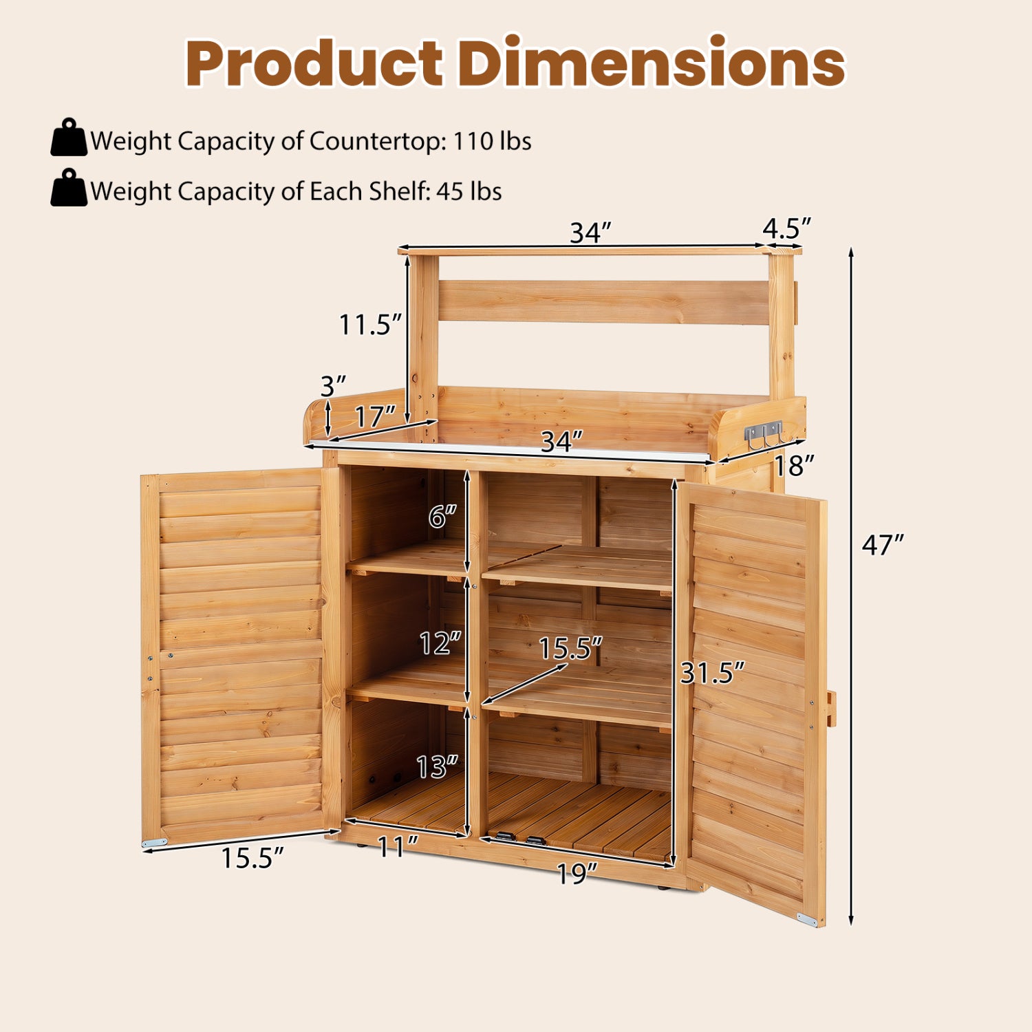Wood Plant Workstation With Stainless Steel Tabletop Potting Benches & Tables at Gallery Canada