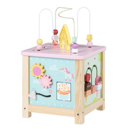 Wooden Activity Cube with Montessori Sensory Toys for 18+ Months Toddlers Learning Toys Multi-Color at Gallery Canada