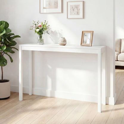 Modern Farmhouse Wooden Console Table, Thickened Top, White Console Tables at Gallery Canada