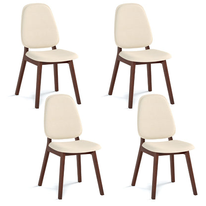 Wooden Dining Chair Set Of 4, Mid-Century Modern, Brown Dining Chairs Brown at Gallery Canada