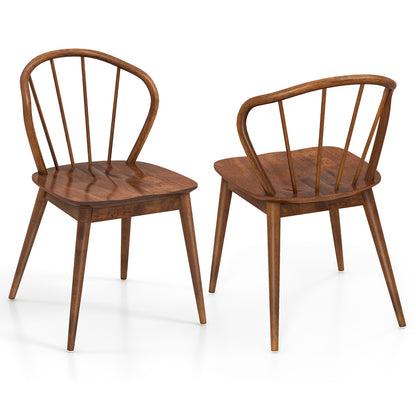 Wooden Dining Chair Set Of 2, Walnut Dining Chairs Walnut at Gallery Canada