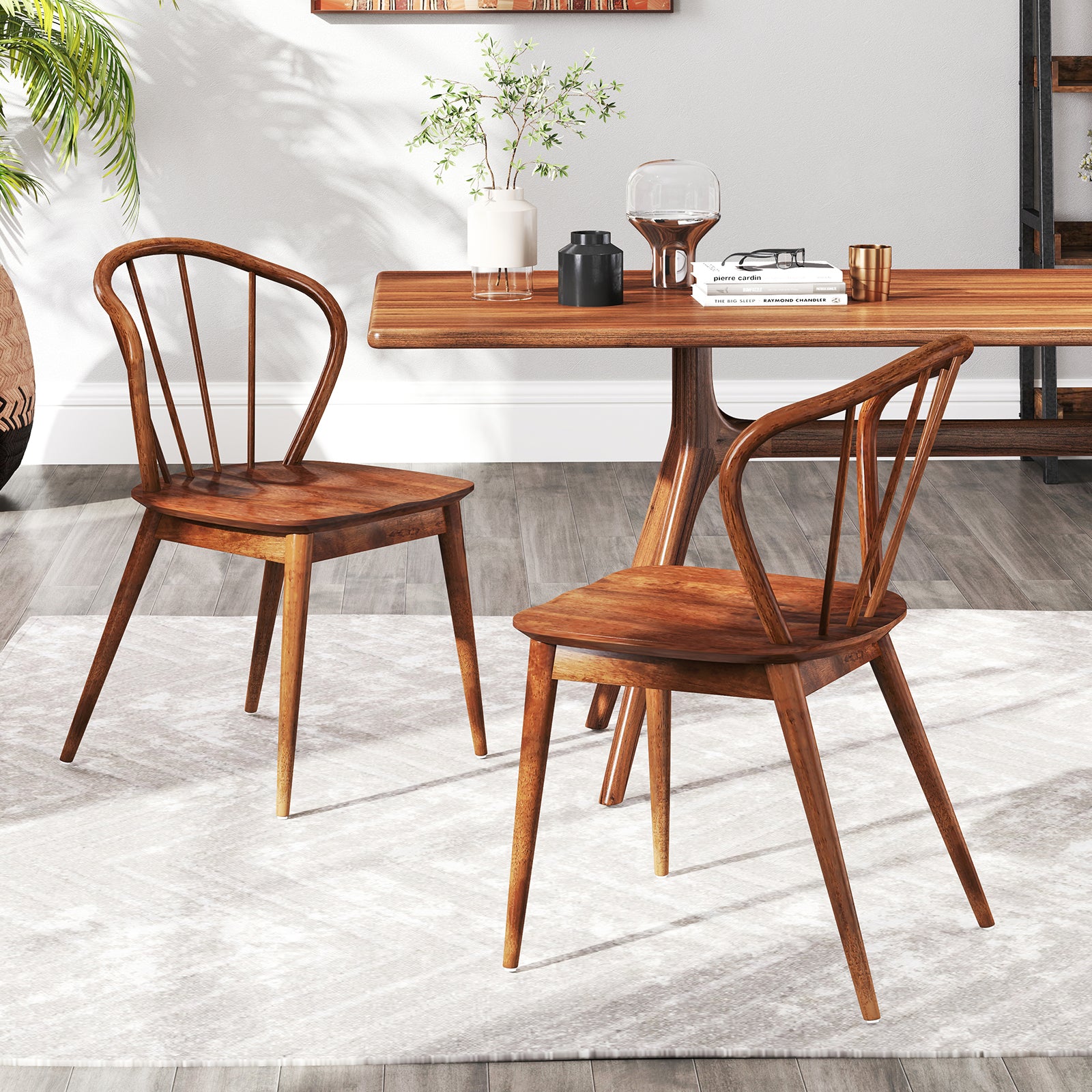 Wooden Dining Chair Set Of 2, Walnut Dining Chairs at Gallery Canada
