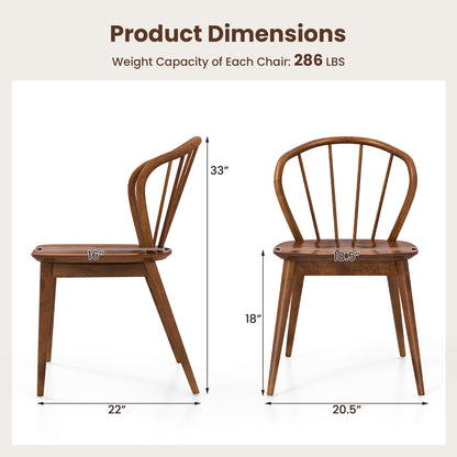 Wooden Dining Chair Set Of 2, Walnut Dining Chairs at Gallery Canada