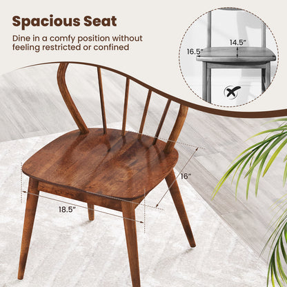 Wooden Dining Chair Set Of 2, Walnut Dining Chairs at Gallery Canada