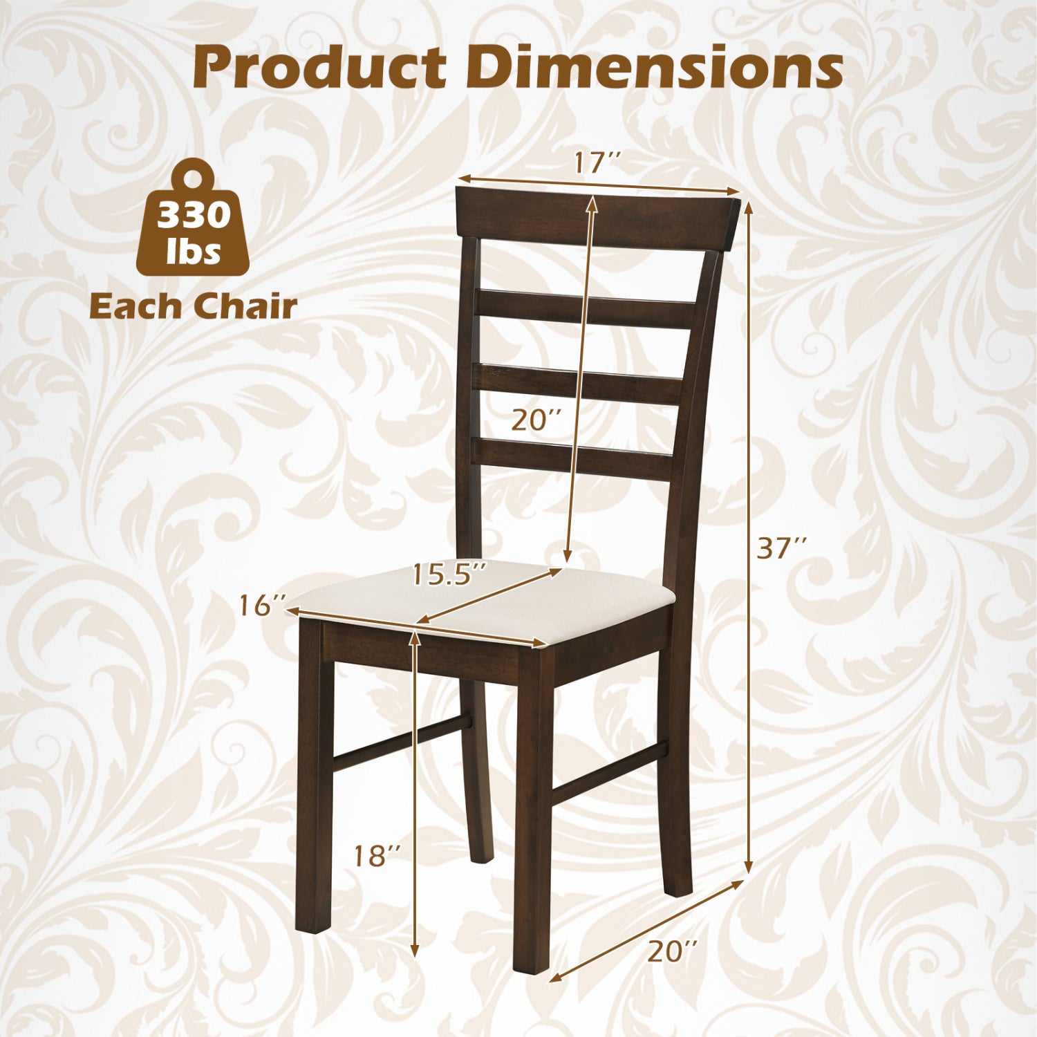 Wooden Dining Chairs Set of 4, Brown Dining Chairs at Gallery Canada