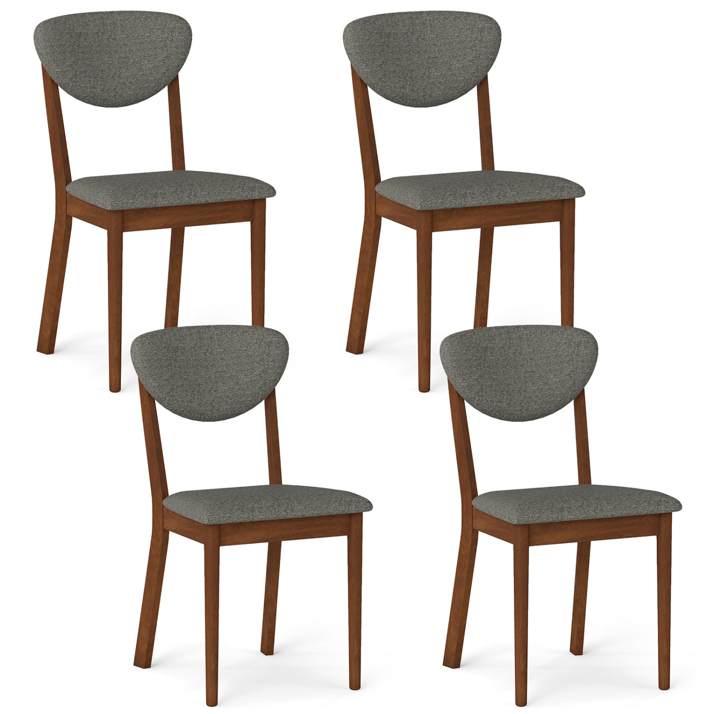 Wooden Dining Chairs Set of 4, Padded Seat, Gray Dining Chairs Gray at Gallery Canada