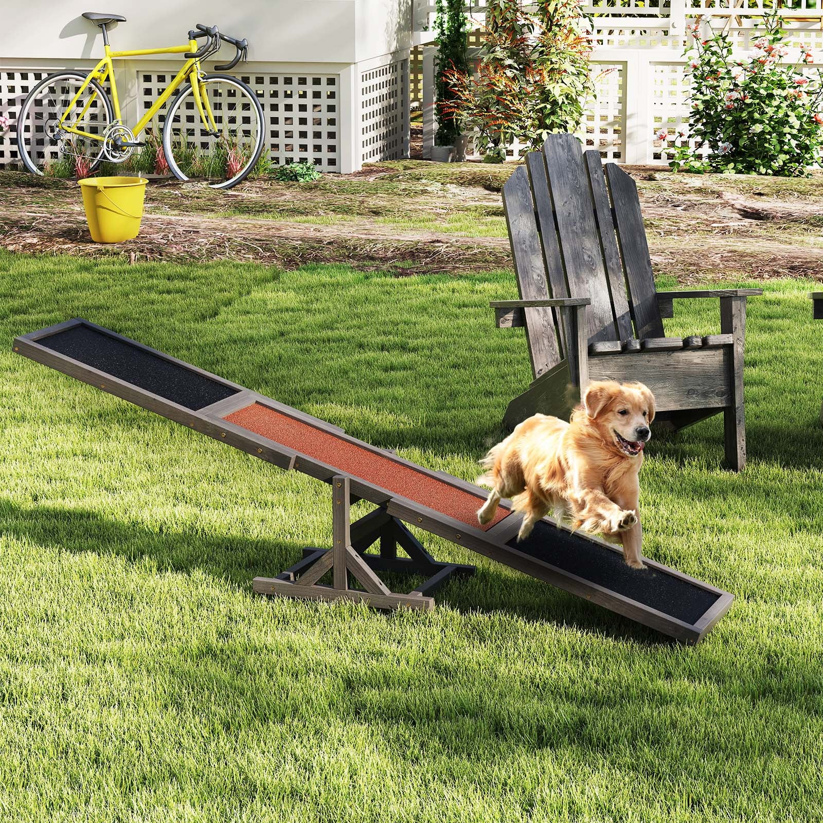 Wooden Dog Agility Seesaw, Outdoor Run Game Toy, Gray Dog Supplies at Gallery Canada