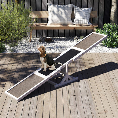 Wooden Dog Agility Seesaw, Outdoor Obstacle Course Toy, White Dog Supplies at Gallery Canada