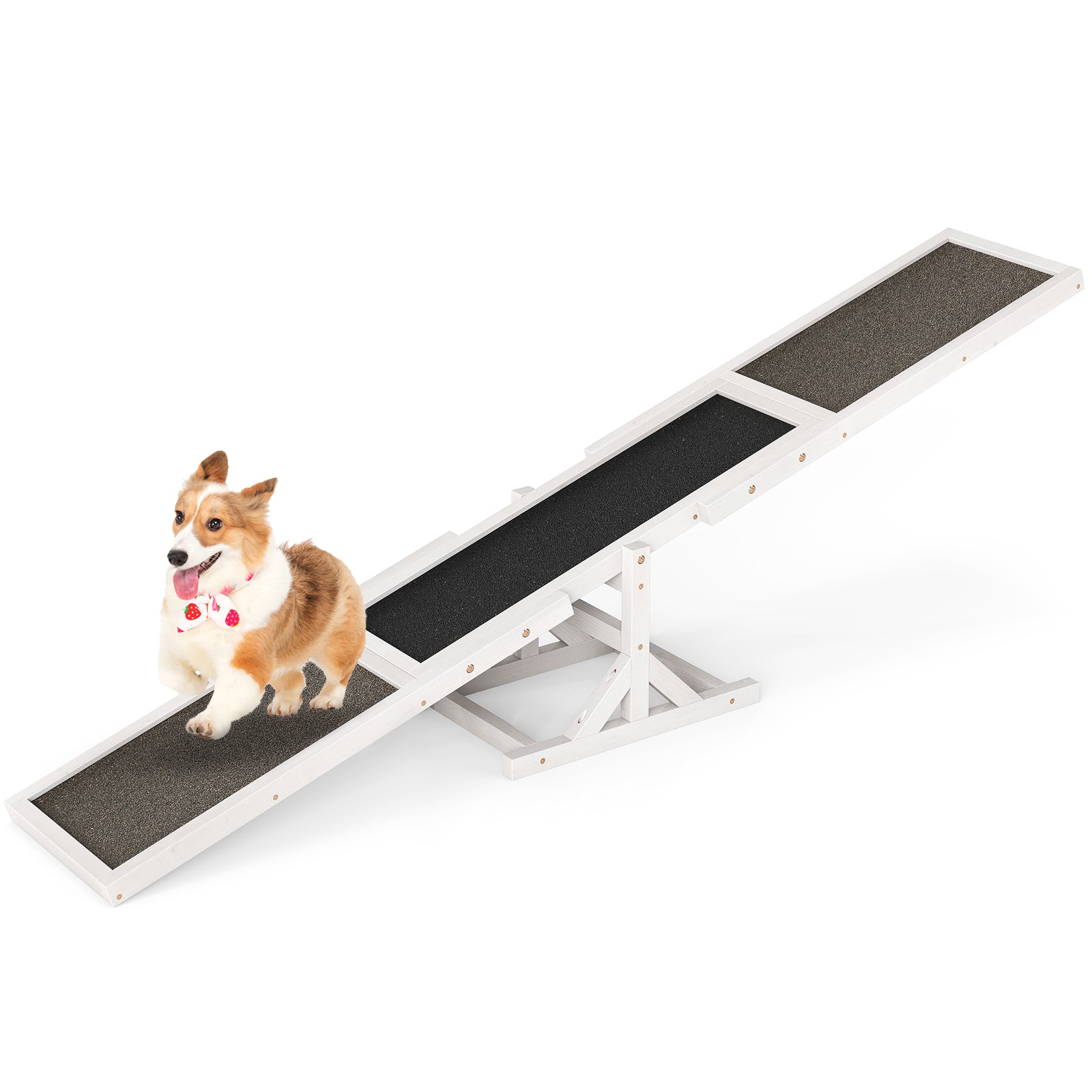 Wooden Dog Agility Seesaw, Outdoor Obstacle Course Toy, White Dog Supplies at Gallery Canada
