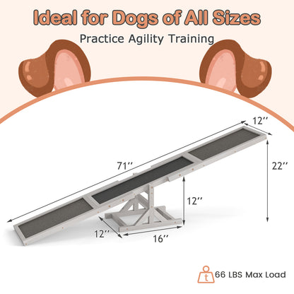 Wooden Dog Agility Seesaw, Outdoor Obstacle Course Toy, White Dog Supplies at Gallery Canada
