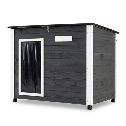 Wooden Dog House, Spruce Frame, Removable Floor, Asphalt Roof, Natural