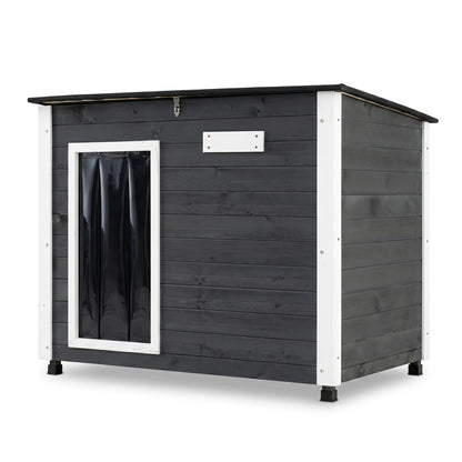 Wooden Dog House Outdoor, Natural Spruce Wood, Removable Floor, Openable Roof, S Dog Kennels Gray at Gallery Canada