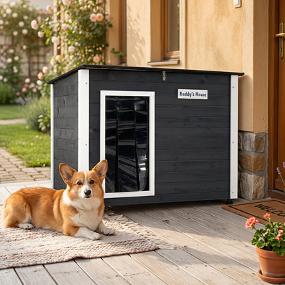 Wooden Dog House Outdoor, Natural Spruce Wood, Removable Floor, Openable Roof, S Dog Kennels at Gallery Canada