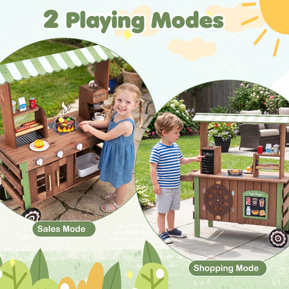 Wooden Grocery Store Playset, Large Wheels Play Kitchen Sets at Gallery Canada
