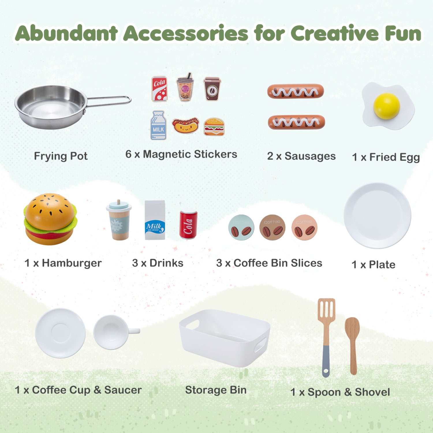 Wooden Grocery Store Playset, Large Wheels Play Kitchen Sets at Gallery Canada