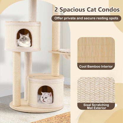 Wooden Kitten Tower with Sisal Scratching Posts and 2 Condos-NA, Natural Cat Trees Condos & Scratchers at Gallery Canada