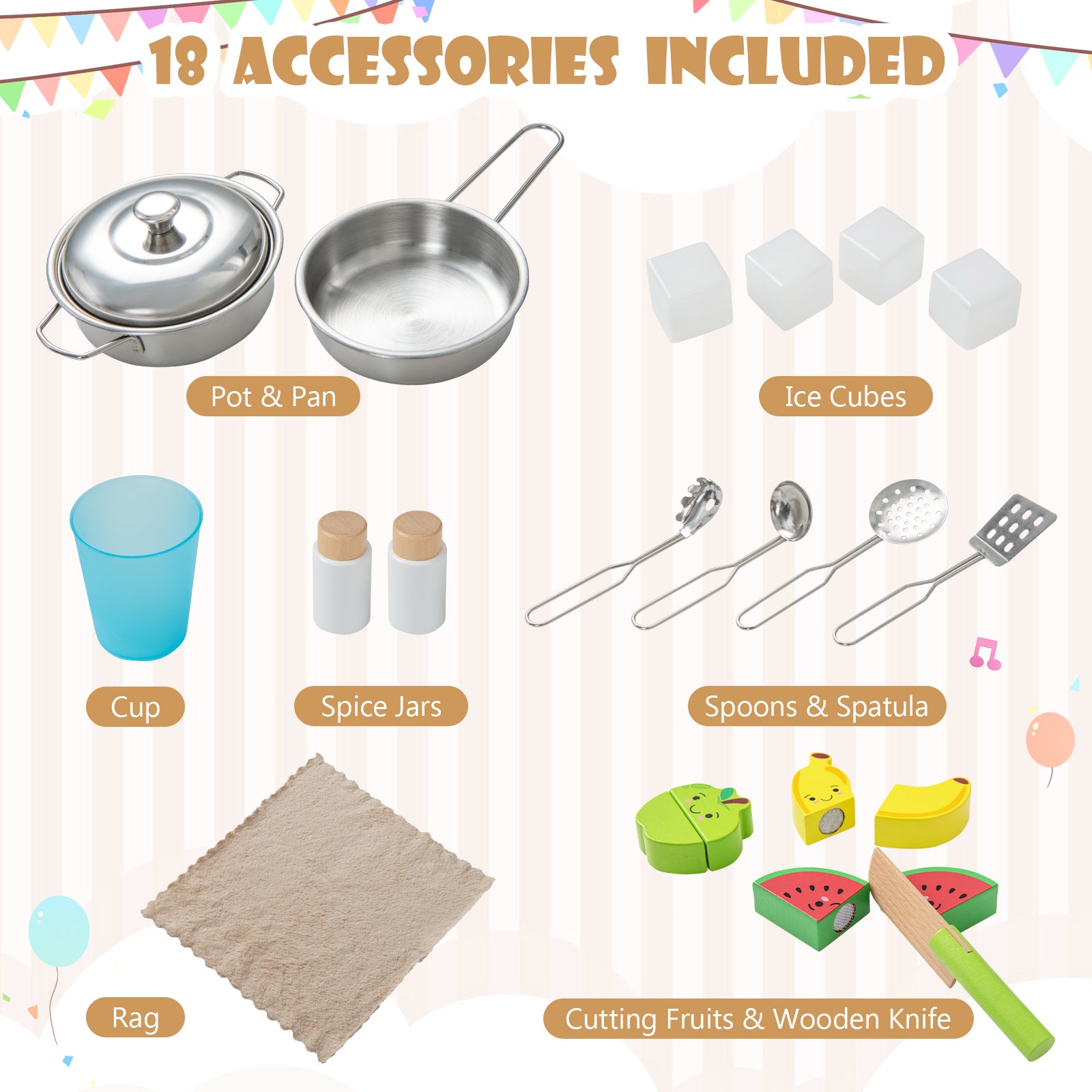 Wooden Pretend Play Kitchen Set, Gray Play Kitchen Sets at Gallery Canada