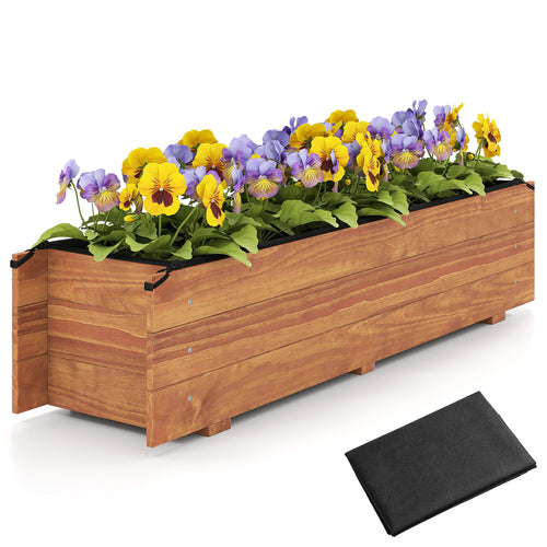 Wooden Raised Garden Bed, Elevated Rectangular Planter Box, Orange