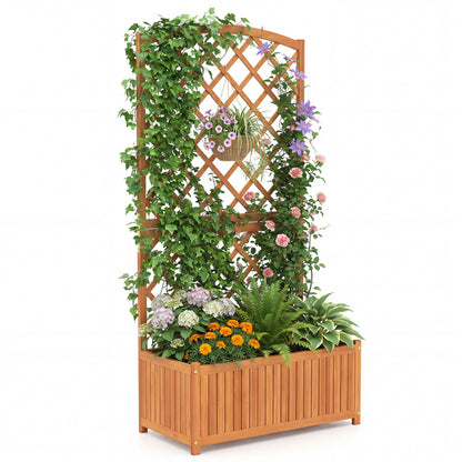 Wooden Raised Garden Bed With Trellis, 63 Inch Tall Planter Raised Garden Beds Options at Gallery Canada