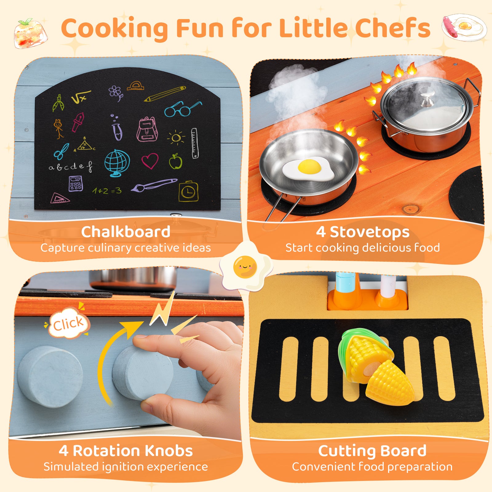 Wooden Toy Kitchen Playset With Removable Faucet, Blue Play Kitchen Sets at Gallery Canada