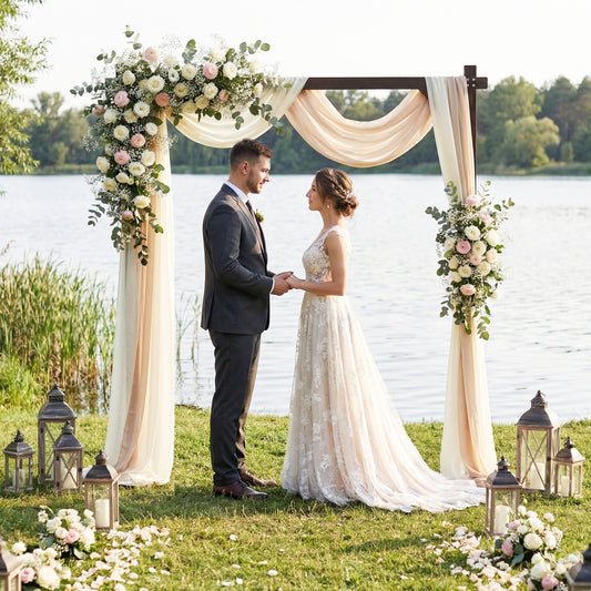 Solid Wood Wedding Arch Arbor, Square Backdrop Stand Outdoor Decor Options at Gallery Canada