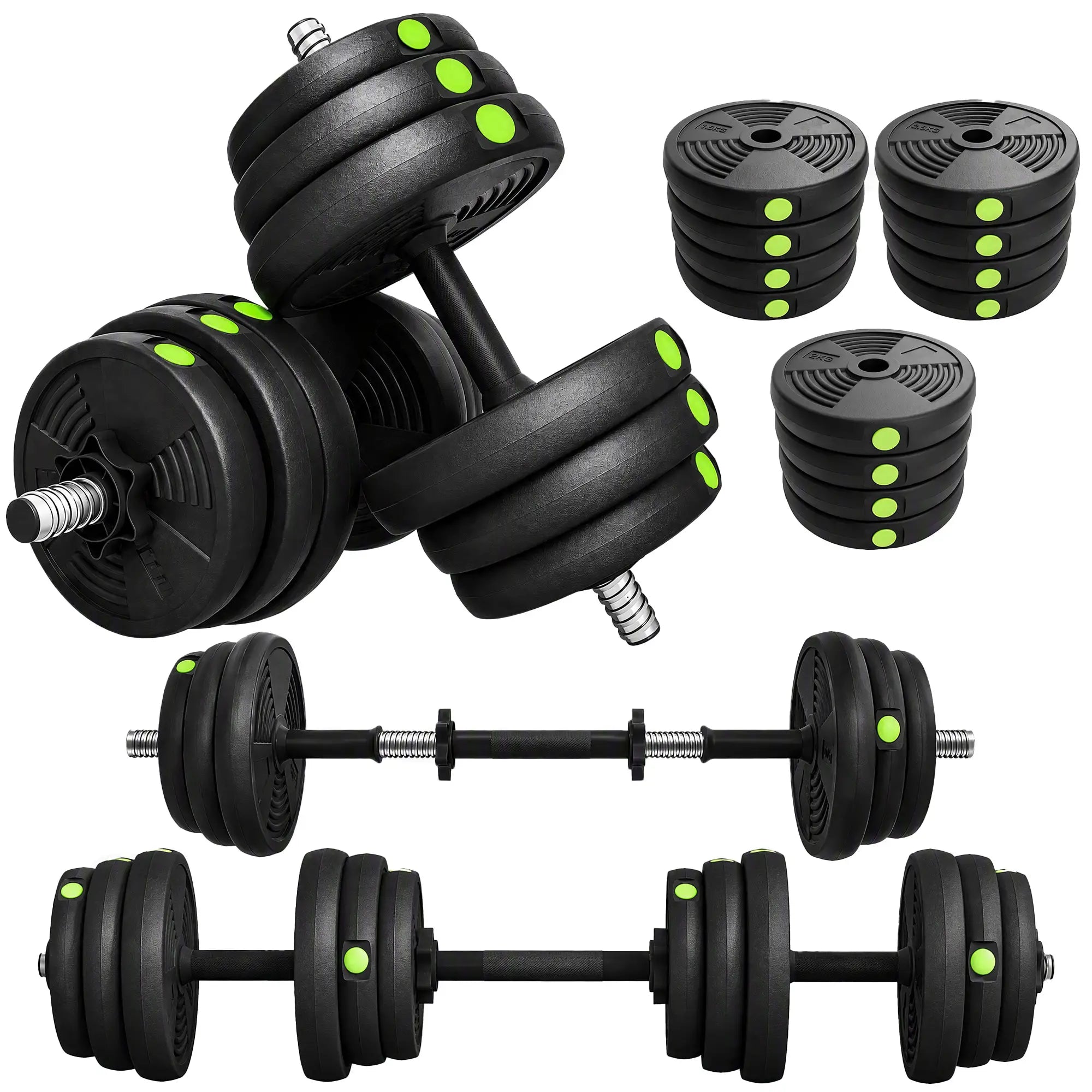 55LBS Adjustable Barbell Dumbbells Set, Non-Slip Handles Home Gym Dumbbells & Barbells at Gallery Canada
