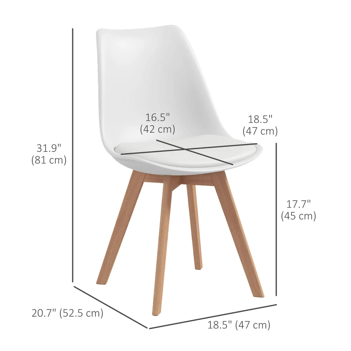 Modern Dining Table Chairs Set of 4, Rubber Wood, PU Leather Cushion Bar Sets at Gallery Canada