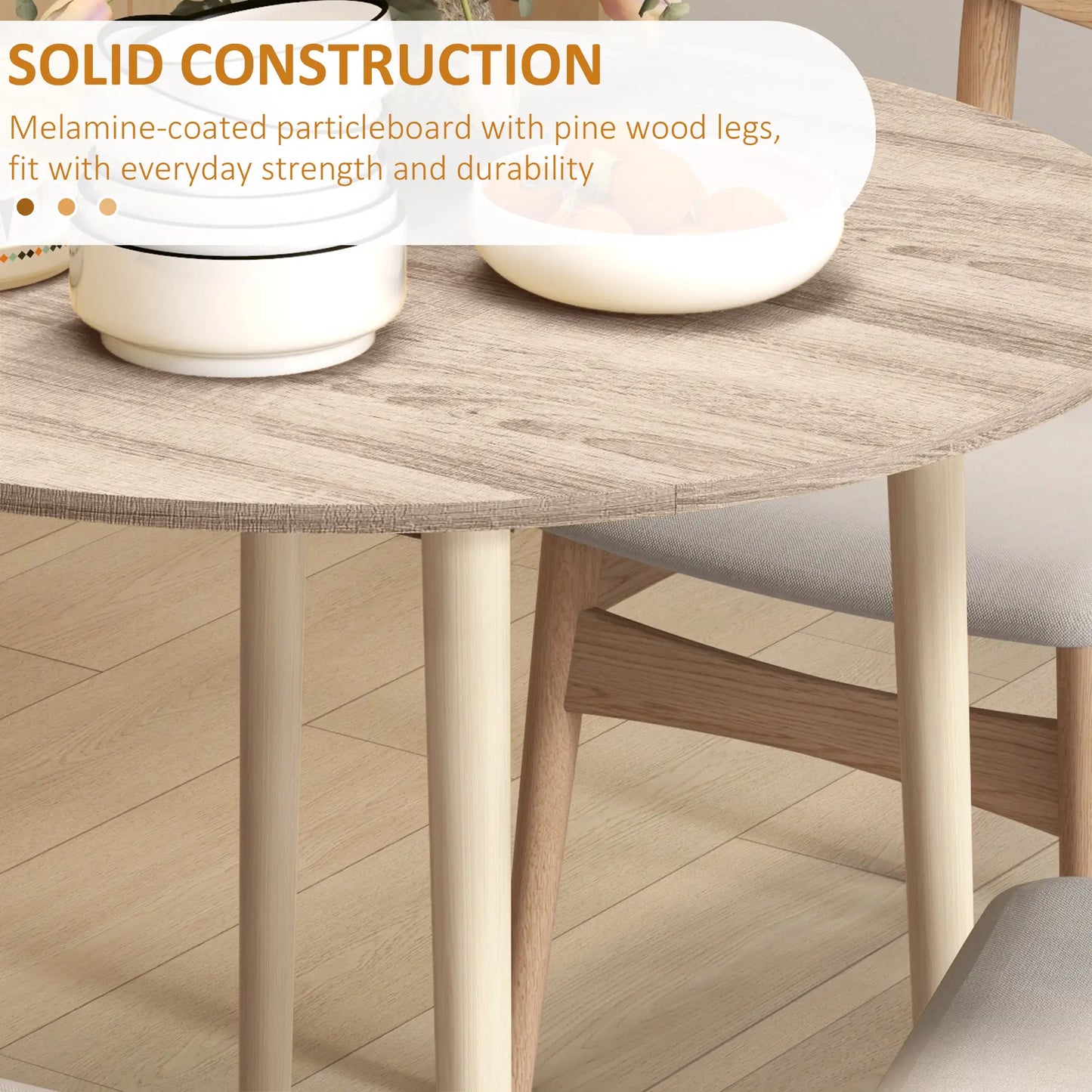 Round Folding Dining Table, Drop Leaf Kitchen Table, Wood Legs, Oak Dining Tables at Gallery Canada