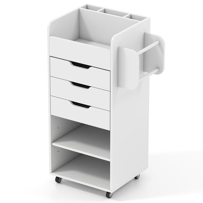 Wrapping Paper Storage Cart, 3 Drawers, Adjustable Shelf, White File Cabinets at Gallery Canada
