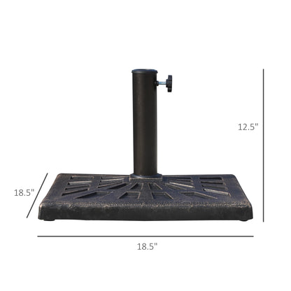 Bronze 18.5" Square Patio Umbrella Base, Resin Stand, Bronze Umbrella Bases at Gallery Canada
