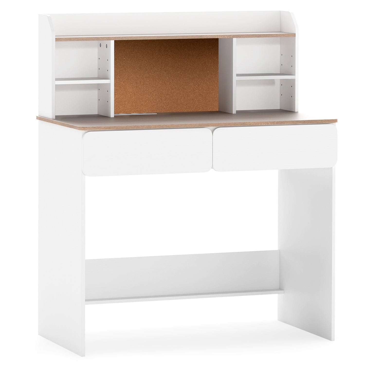 Writing Table with Cork Board and Charging Station, White Kids Table & Chair Sets White at Gallery Canada