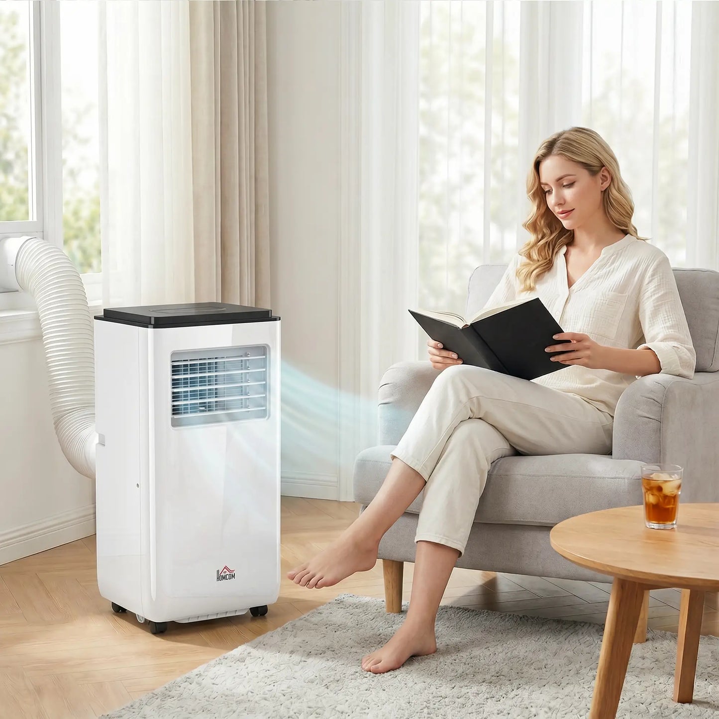 10,000 BTU Mobile Air Conditioner, 440 Sq. Ft., Dehumidifier Fan, White Air Conditioner at Gallery Canada