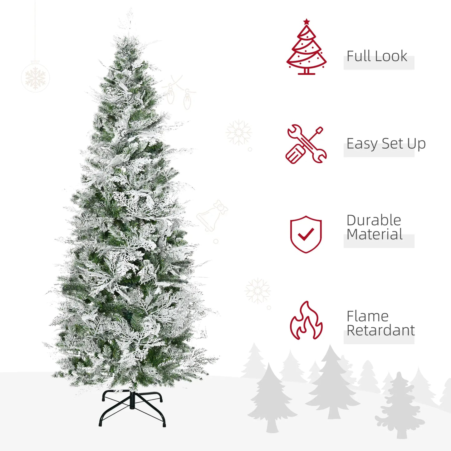6 Feet Artificial Christmas Tree, 517 Cypress Branches, Auto Open, Green Pencil Christmas Trees at Gallery Canada