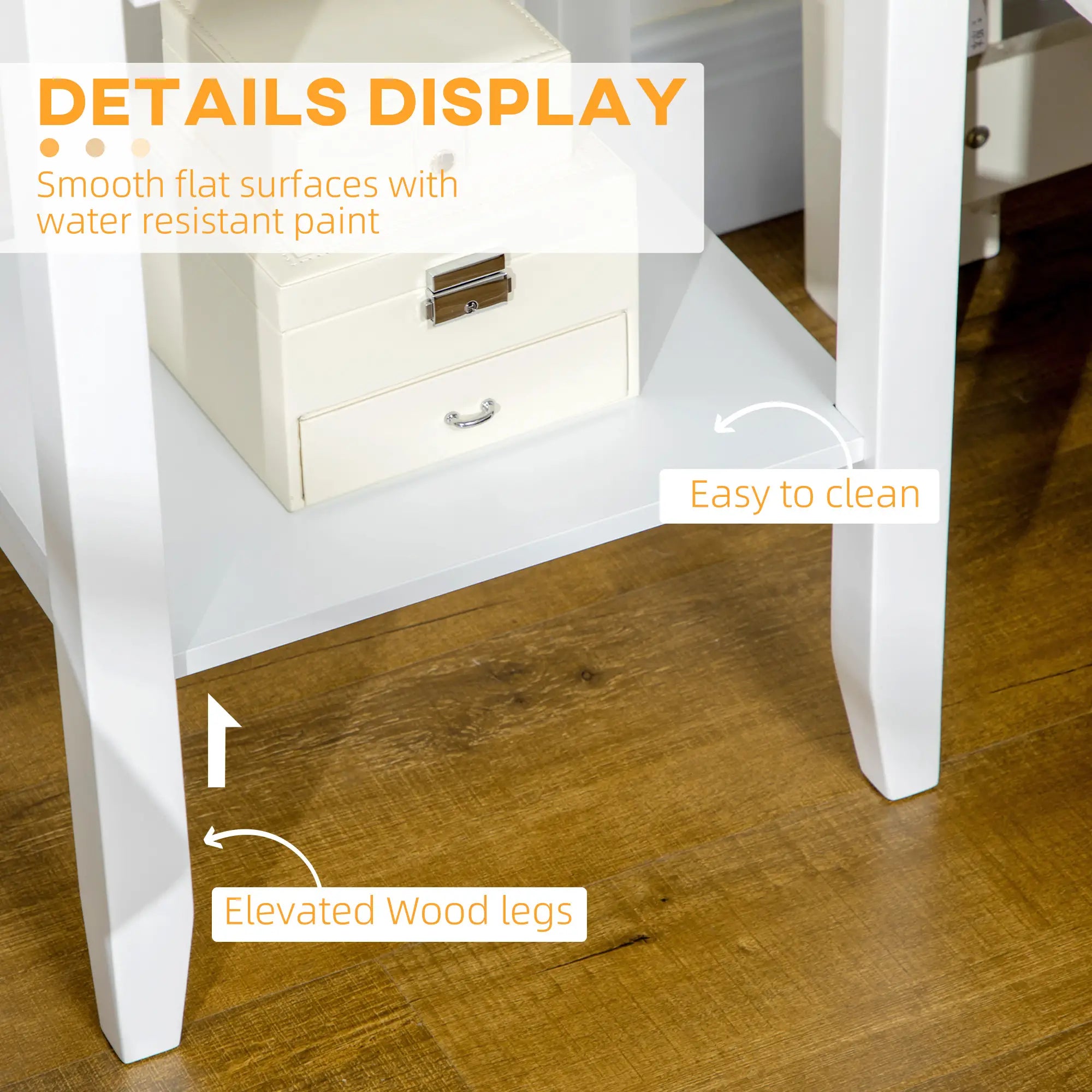 HOMCOM Side Table Set of 2 with Drawer, Shelf, Nightstand, White Side Tables at Gallery Canada