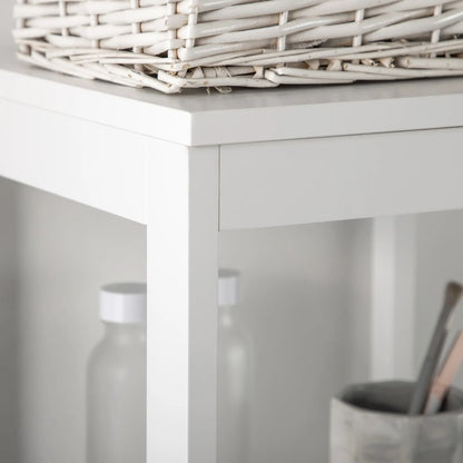 Narrow Bathroom Cabinet, 3 Drawers, 2 Tier Shelf, Tall Cupboard, White Bathroom Cabinets at Gallery Canada