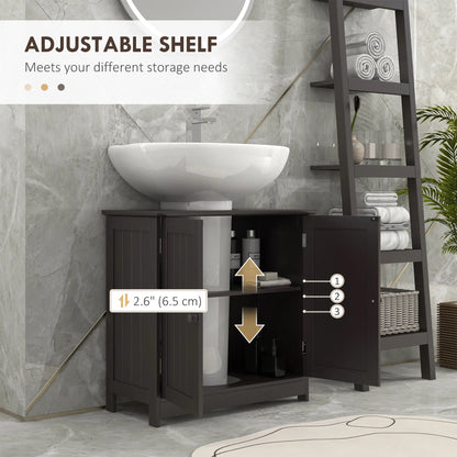 Under Sink Bathroom Cabinet, 2 Doors with Shelf, Coffee Bathroom Cabinets at Gallery Canada