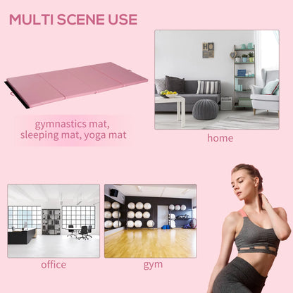 4'x8'x2" Folding Gymnastics Mat, Exercise Mat with Handles, Pink Gymnastics Mats at Gallery Canada