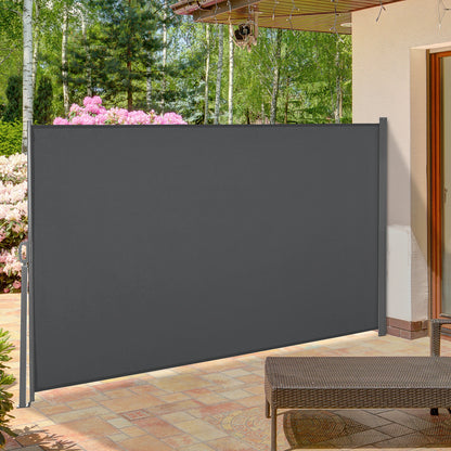118" x 63" Retractable Patio Awning, Outdoor Privacy Screen, UV Wind Resistant, Grey Side Awnings at Gallery Canada