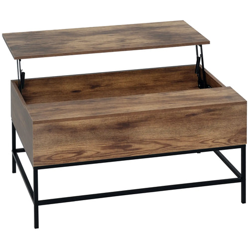 Lift Top Coffee Table, Hidden Storage, Living Room, Rustic Brown