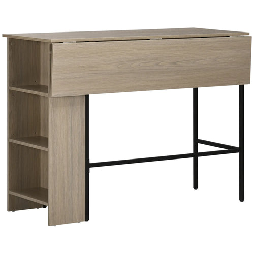 Counter Height Table, Drop Leaf, Extendable, Light Grey