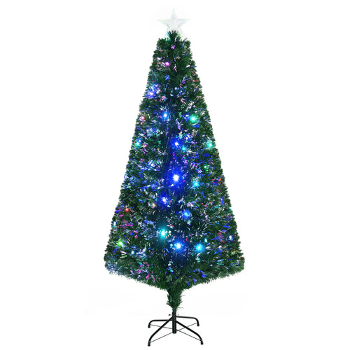 6FT Pre-Lit LED Artificial Christmas Tree, with Stand, Green