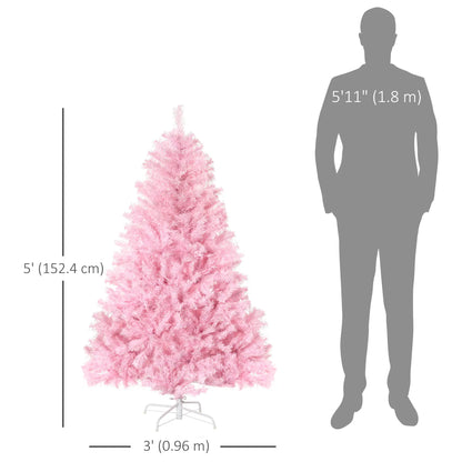 5' Artificial Christmas Tree, Auto Open, Steel Base, Indoor, Pink Artificial Christmas Trees at Gallery Canada