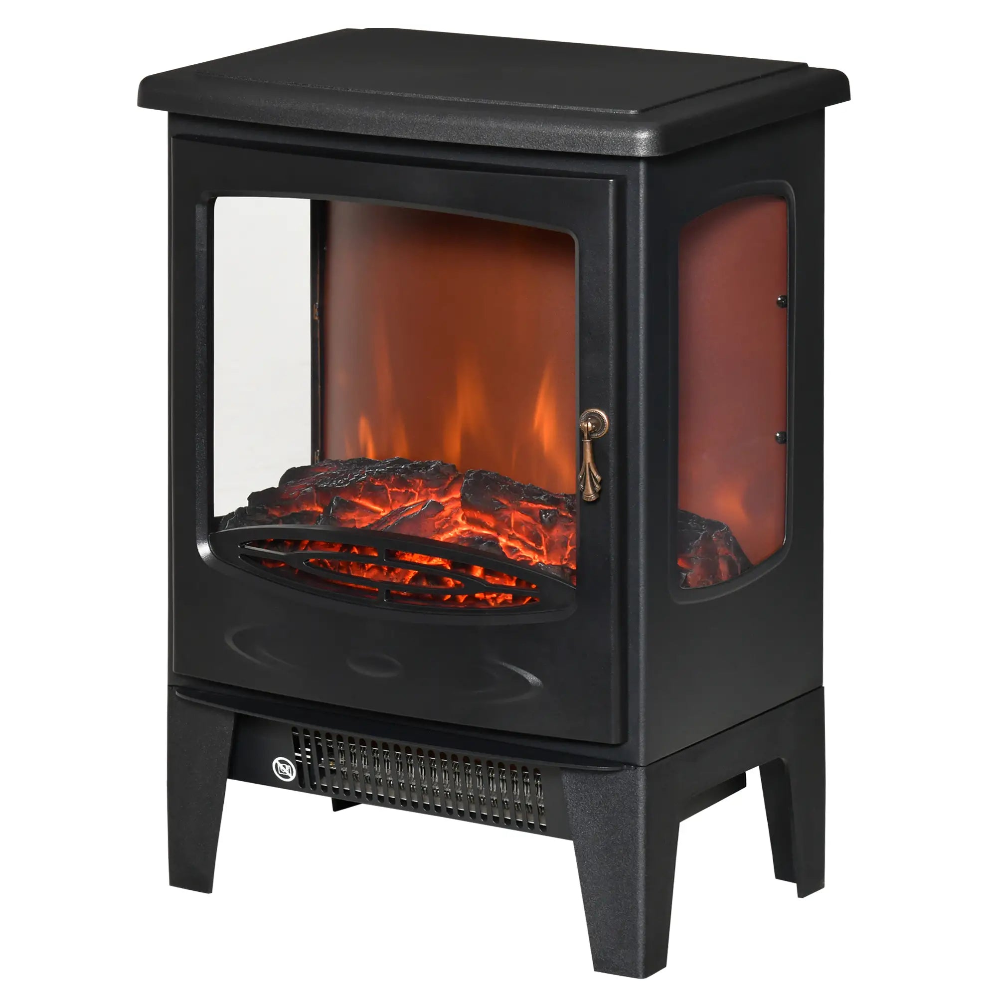Electric Fireplace Heater, Freestanding, Adjustable Flame, Temperature, 750W/1500W, Black Electric Fireplaces at Gallery Canada