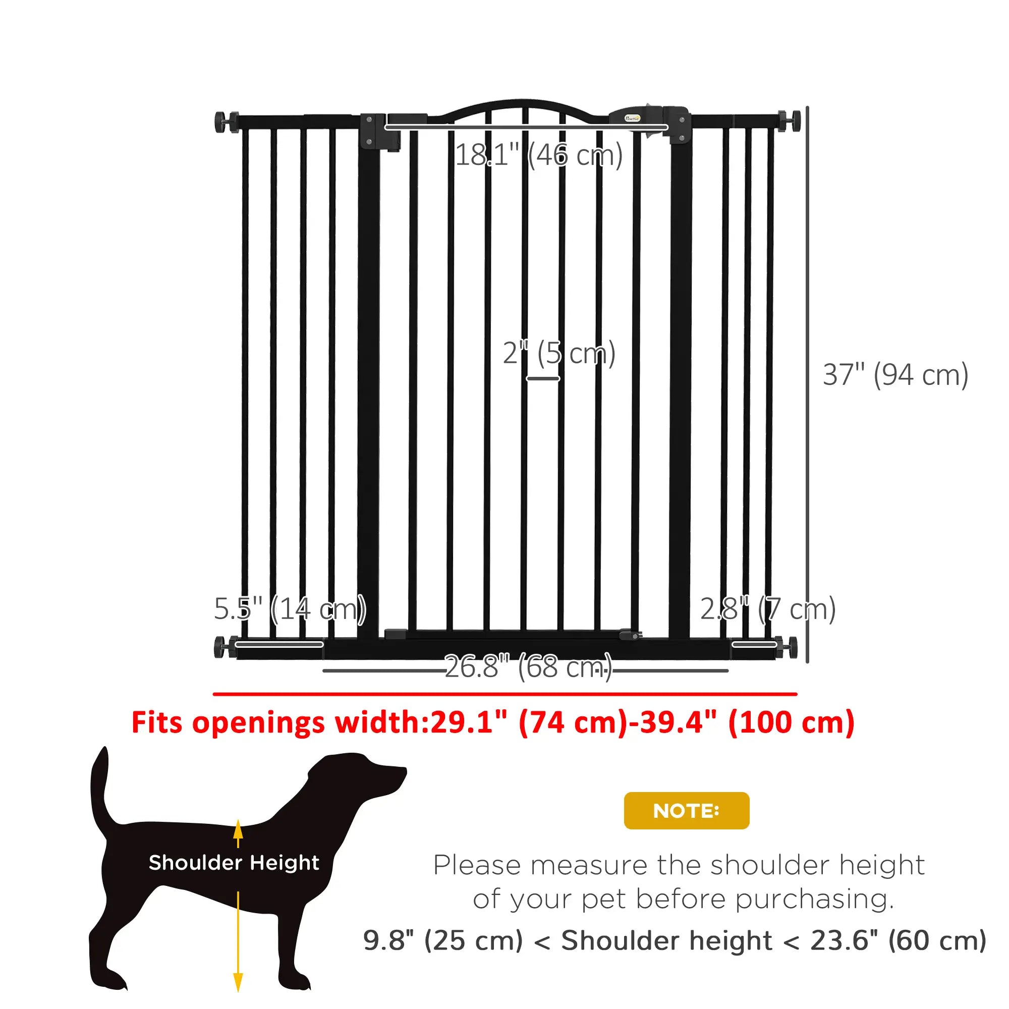 Extra Tall Dog Gate with Door, 29