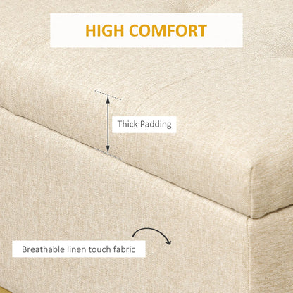Linen Storage Ottoman Bench With Flip Top, Beige Storage Ottomans & Benches at Gallery Canada