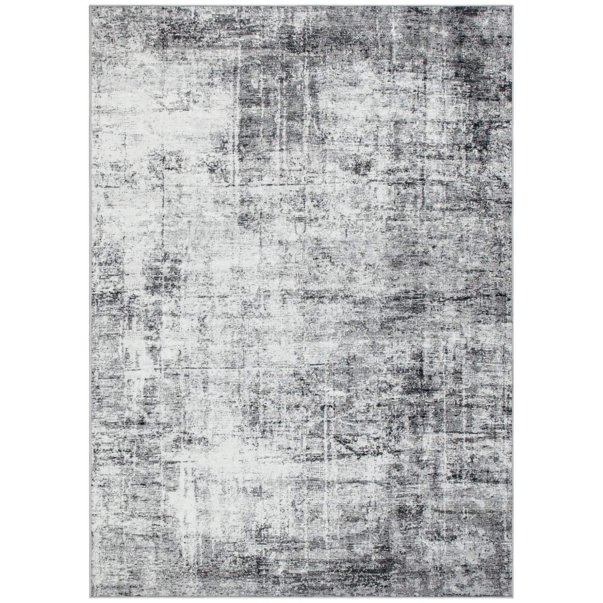 Modern Abstract Area Rug 8x10, Machine Washable, Non-Slip, Grey Living Room Furniture Grey at Gallery Canada