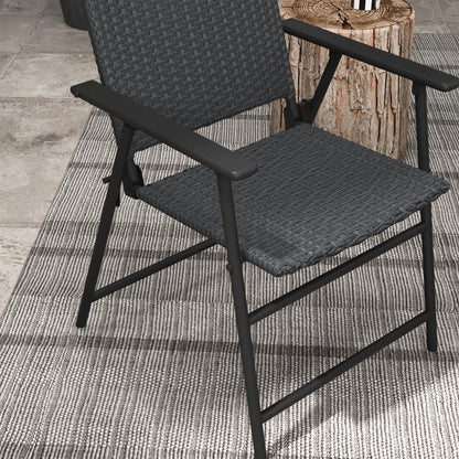 Outdoor Wicker Dining Chair Set, 2, Steel Frame, Black Patio Chairs at Gallery Canada